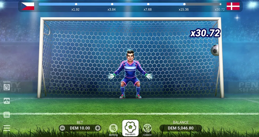 Fifth goal flies into the top corner with the x30.72 multiplier shown